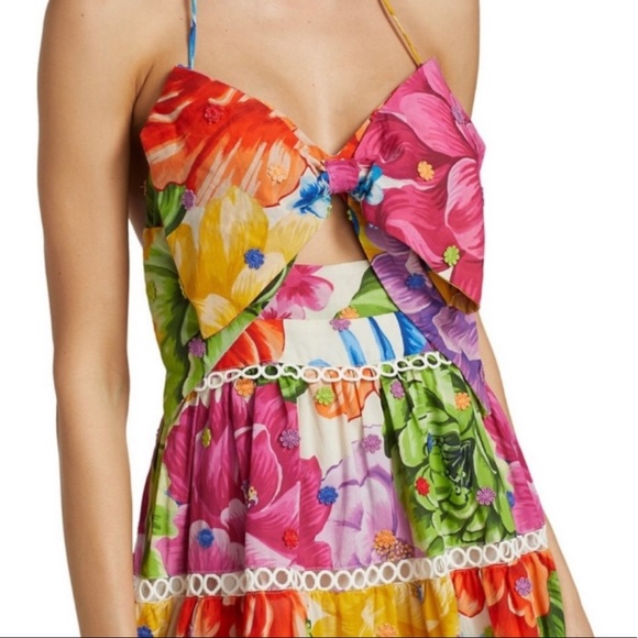 New Farm Rio Rainbow Chita Flower midi dress sz XL This dress is a show stopper! - Picture 2 of 15